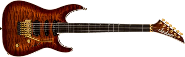 jackson-pro-plus-soloist-sla3q-guitare-amber-tiger-eye-housse image 1