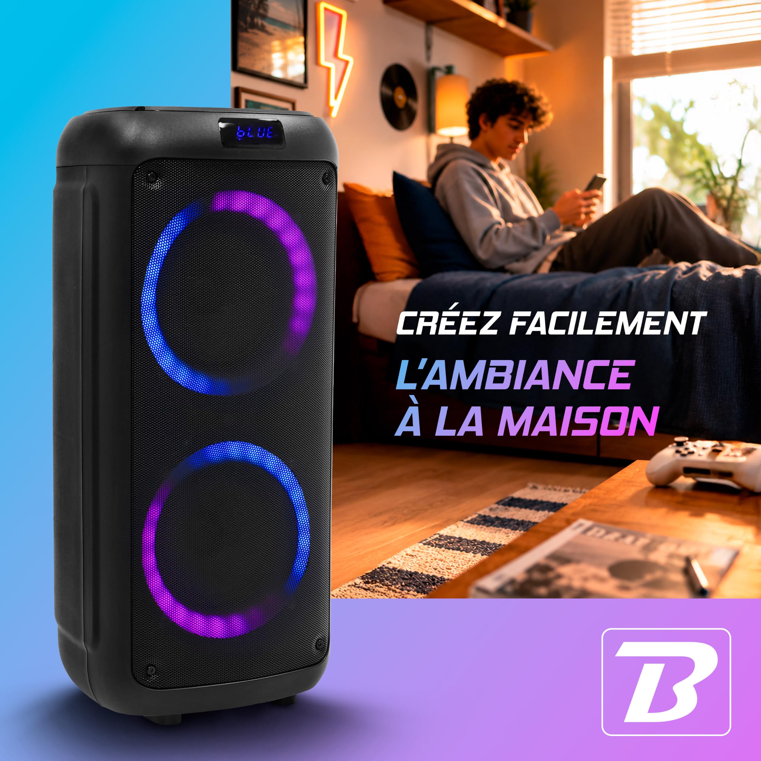 boomtone-dj-boomaster-300-enceinte-bluetooth-led-250w image 4