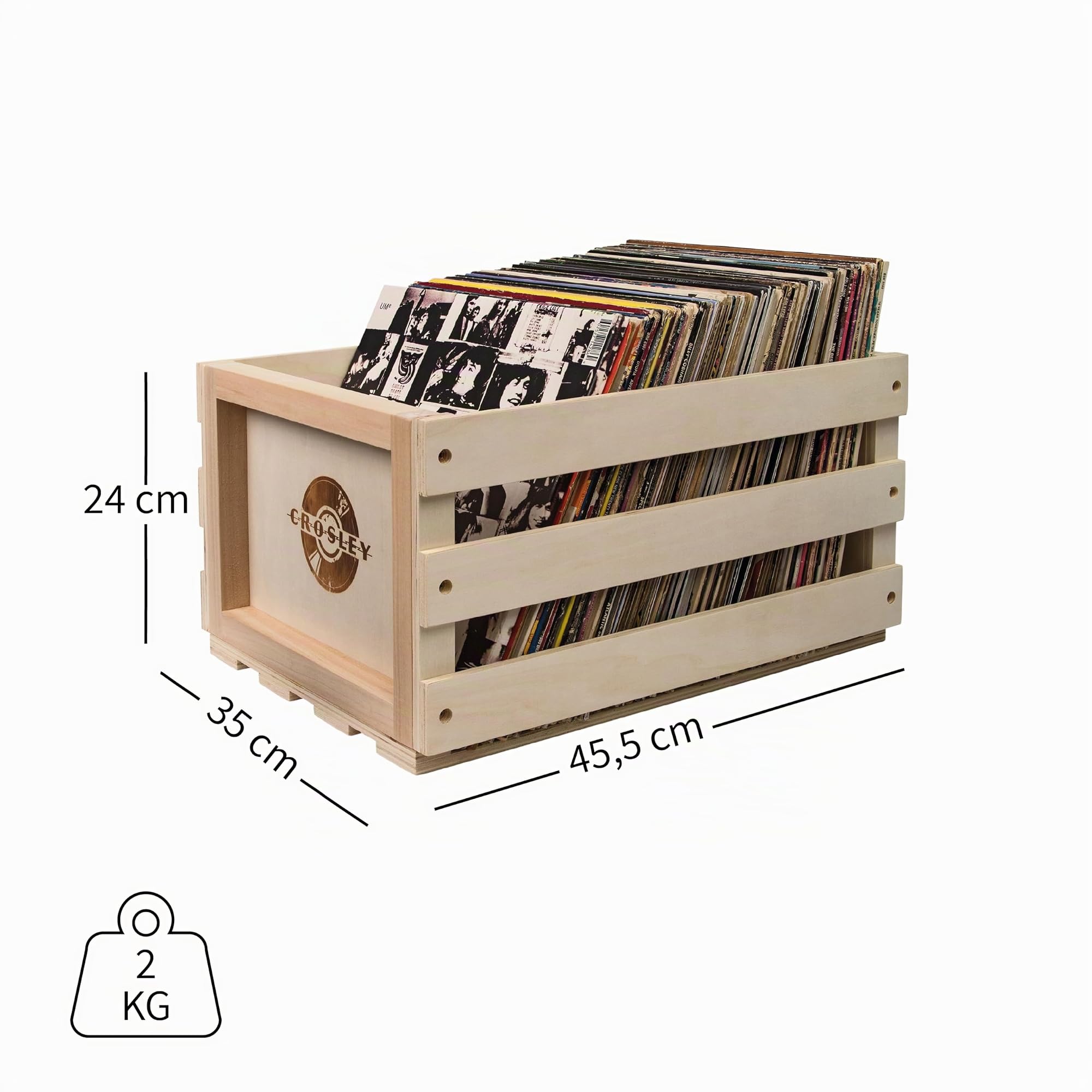 crosley-storage-crate-caisse-vinyle-bois-naturel-75-albums image 3
