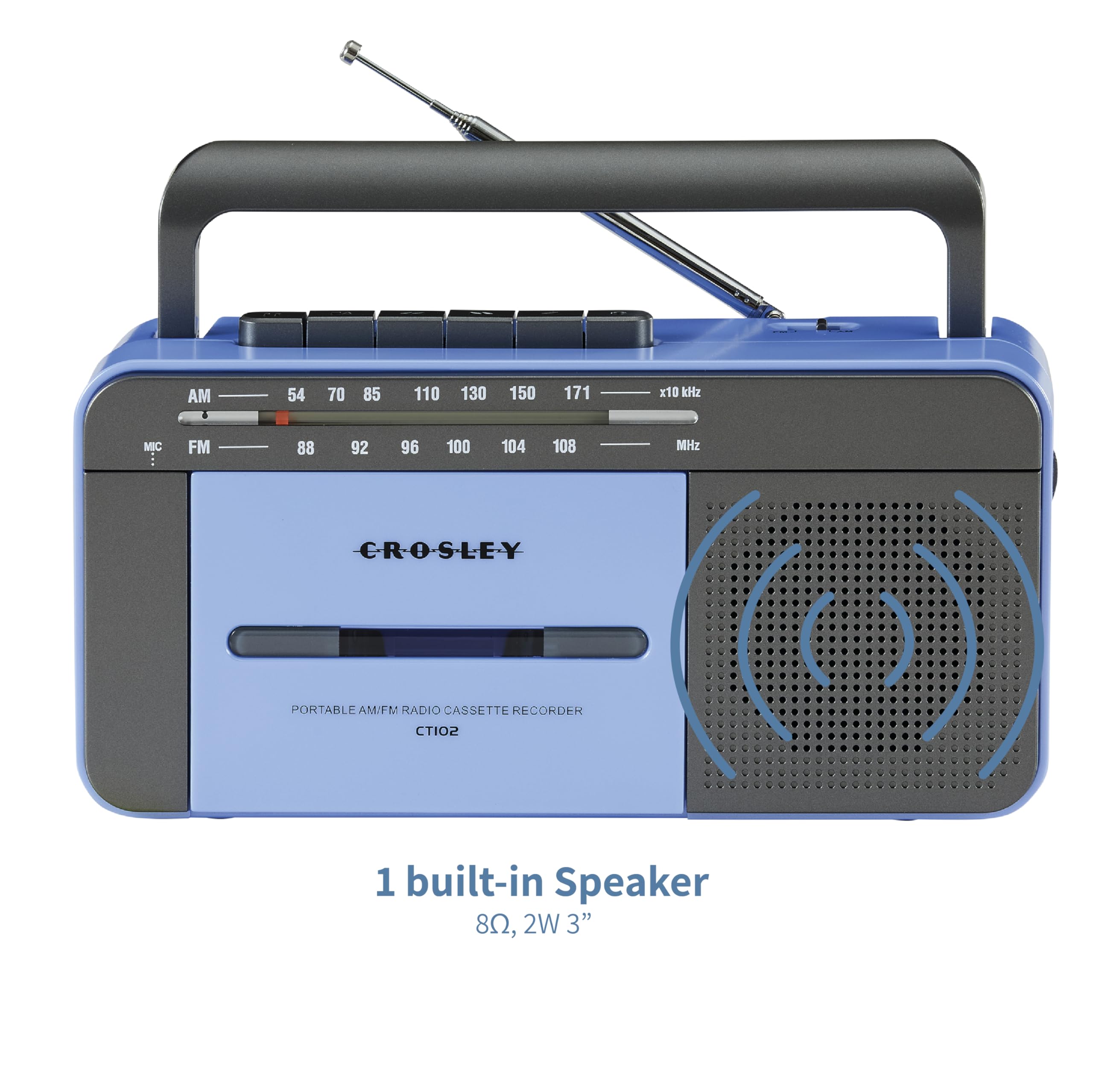 crosley-cassette-players-lecteur-cassette-bleu-gris-bluetooth image 2