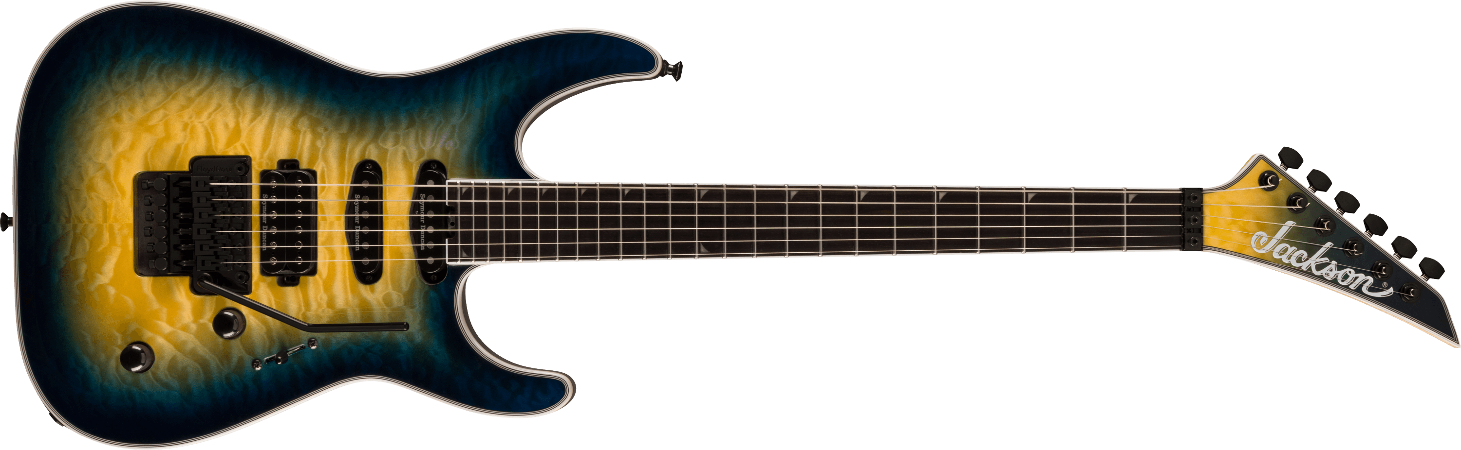 jackson-pro-plus-soloist-sla3q-guitare-amber-tiger-eye-housse image 3