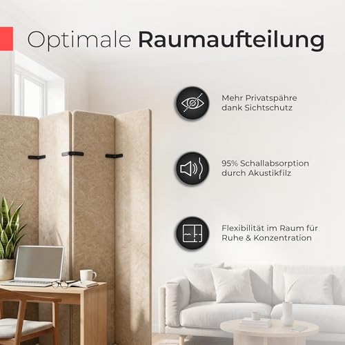 aeco-paravent-acoustique-pliable-beige-200x160-cm-4-panneaux image 8