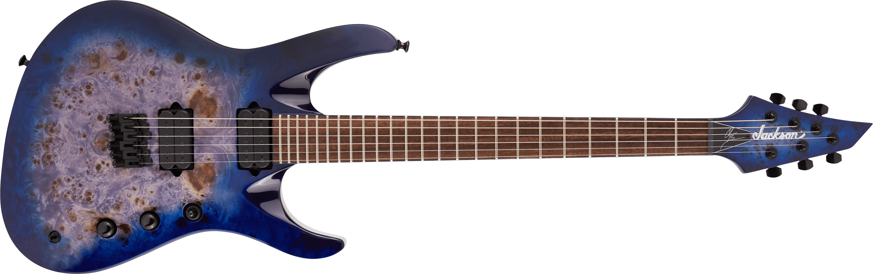jackson-pro-chris-broderick-soloist-ht6p-guitare-transparent-blue image 1