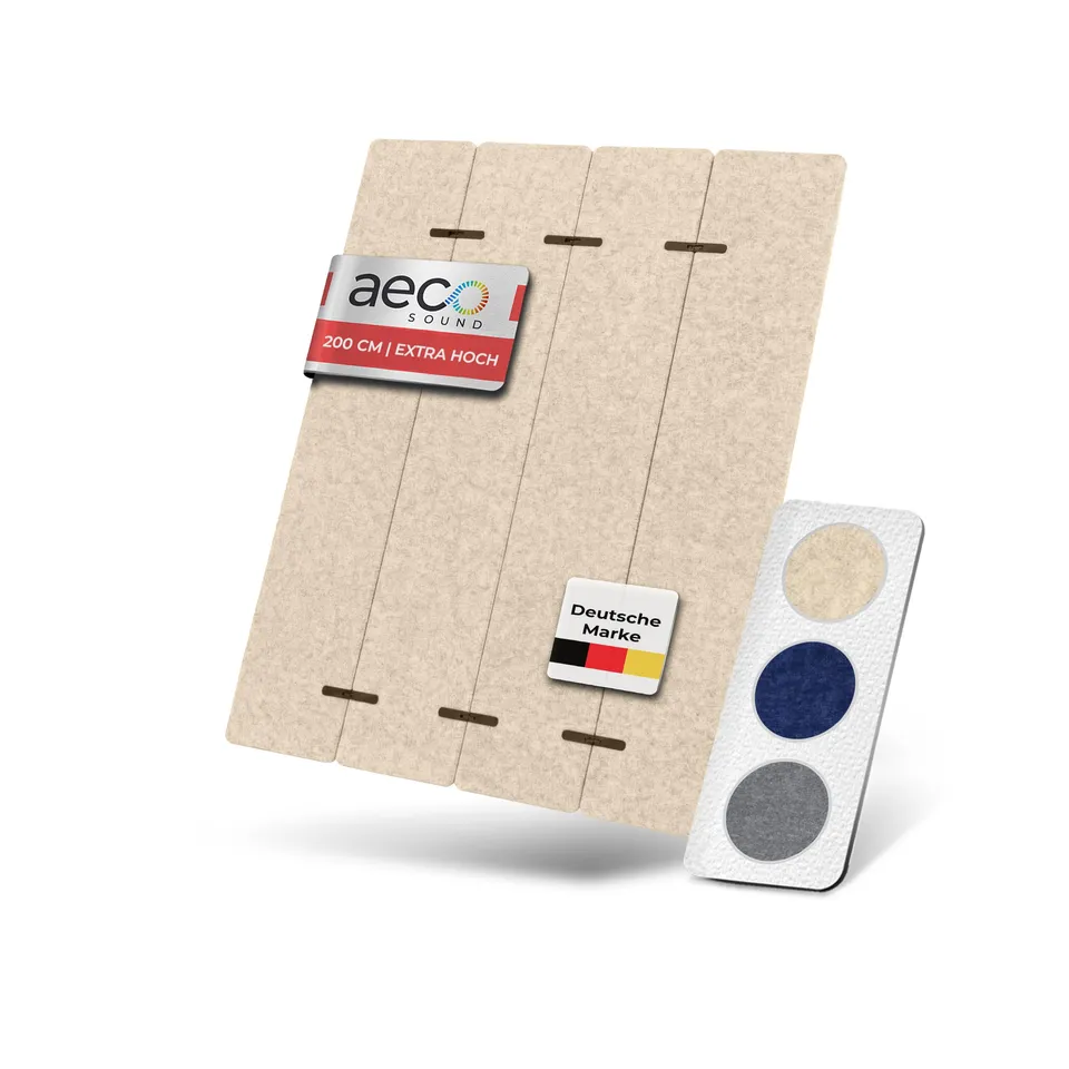 aeco-paravent-acoustique-pliable-beige-200x160-cm-4-panneaux image 1