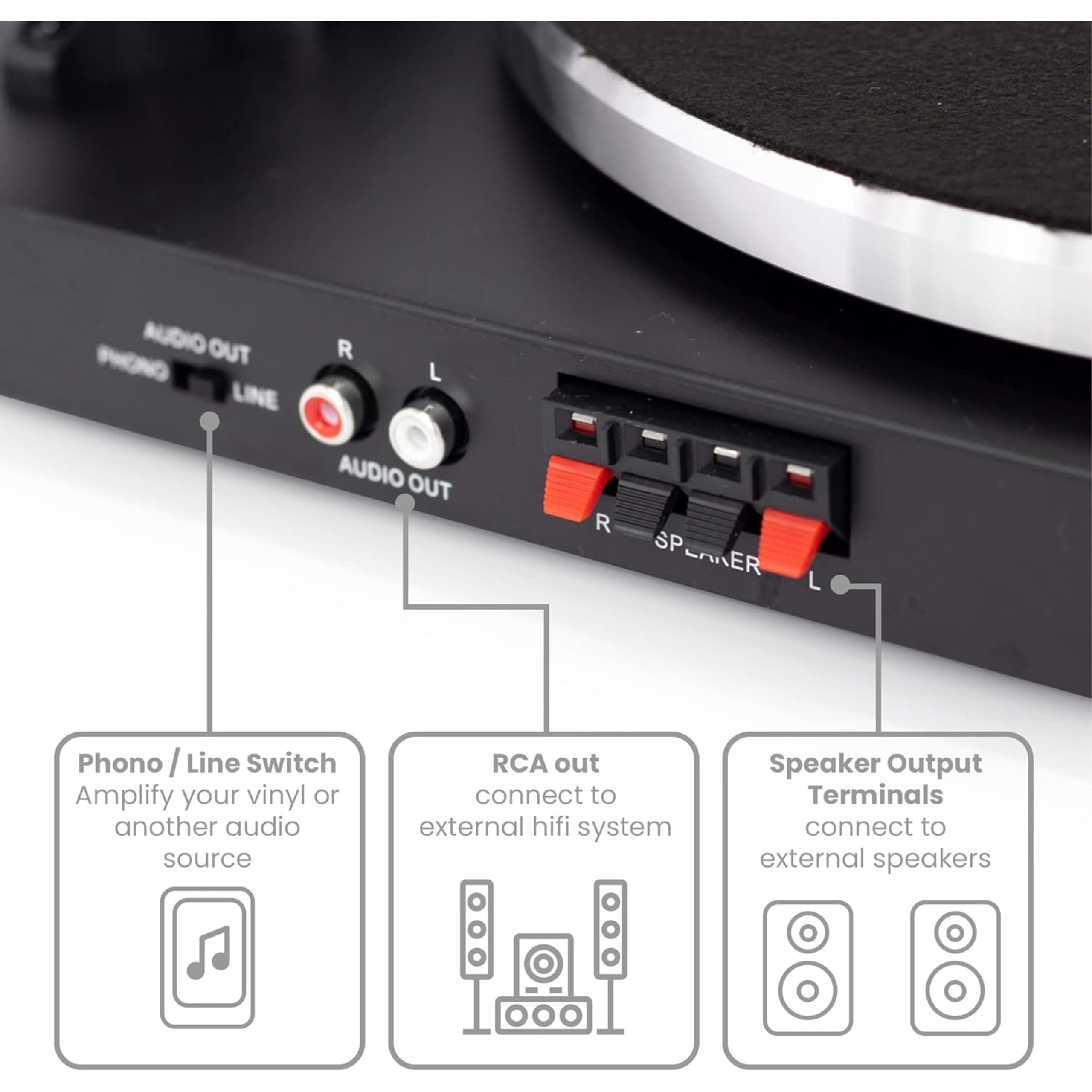 crosley-t150-tourne-disque-bluetooth-noir-avec-enceintes-30w image 4