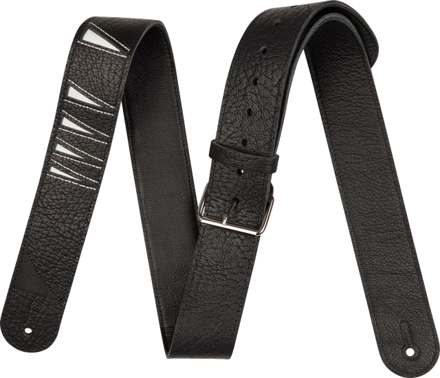 jackson-straps-shark-fin-sangle-guitare-cuir-noir-rouge-50-mm image 1