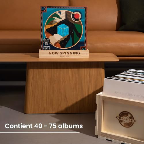 crosley-storage-crate-caisse-vinyle-bois-naturel-75-albums image 7