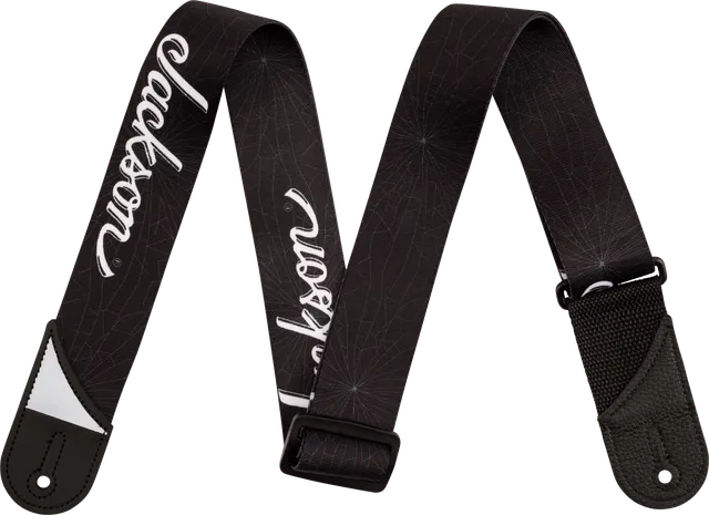 jackson-white-logo-strap-sangle-guitare-noire-50-mm image 1