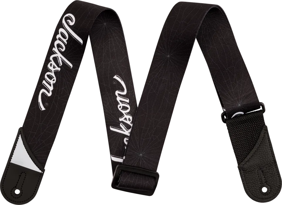 jackson-white-logo-strap-sangle-guitare-noire-50-mm image 1
