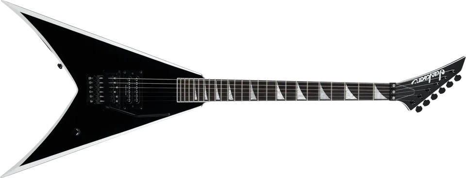 jackson-pro-king-v-wes-borland-guitare-lectrique-black-white-bevels image 1