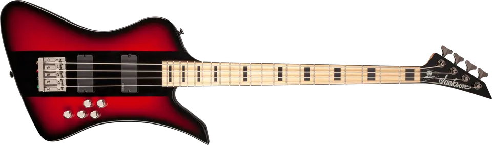 jackson-x-ellefson-kelly-bird-iv-basse-4-cordes-red-stripe image 1