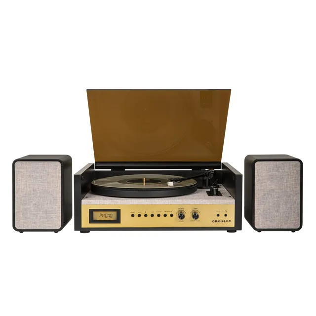 crosley-coda-tourne-disque-bluetooth-radio-fm-noir-gris image 1