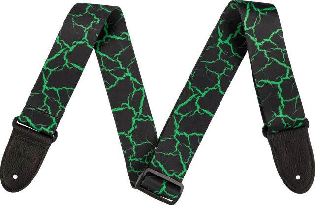 jackson-crackle-sangle-guitare-2-pouces-noir-et-vert-polyester image 1
