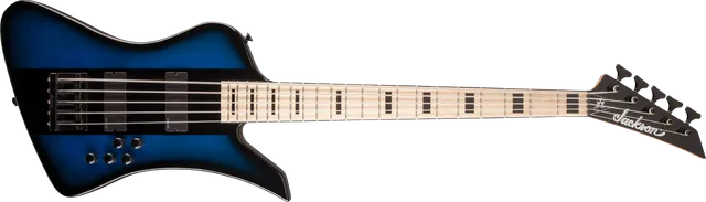 jackson-x-series-david-ellefson-kelly-bird-v-basse-5-cordes-blue-stripe image 1