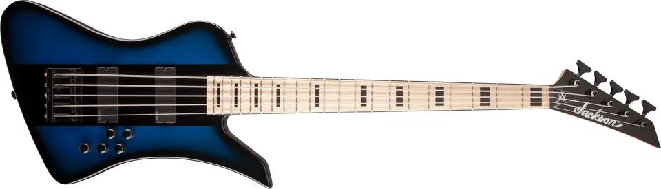 jackson-x-series-david-ellefson-kelly-bird-v-basse-5-cordes-blue-stripe image 1